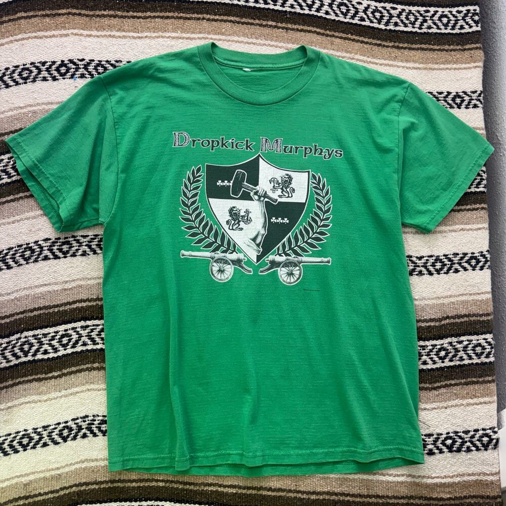 Vintage 2001 Dropkick Murphys Sing Loud Proud U.S. Tour Green Band Shirt Sz XL
